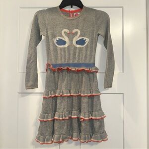 Mini Boden Gray Swan Dress sz 9-10 years
